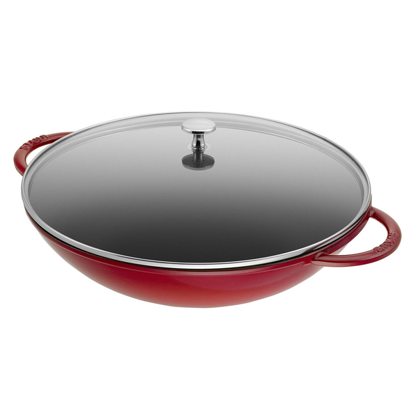 Staub Baby Wok 16cm Campagne Limited Small Iron Pot Glass Lid