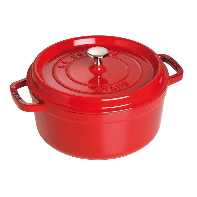 Staub Cast Iron 26cm Round Cocotte Cherry Red