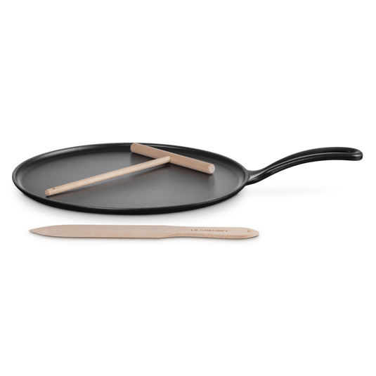 Le Creuset Satin Black Cast Iron 27cm Crepe Pan