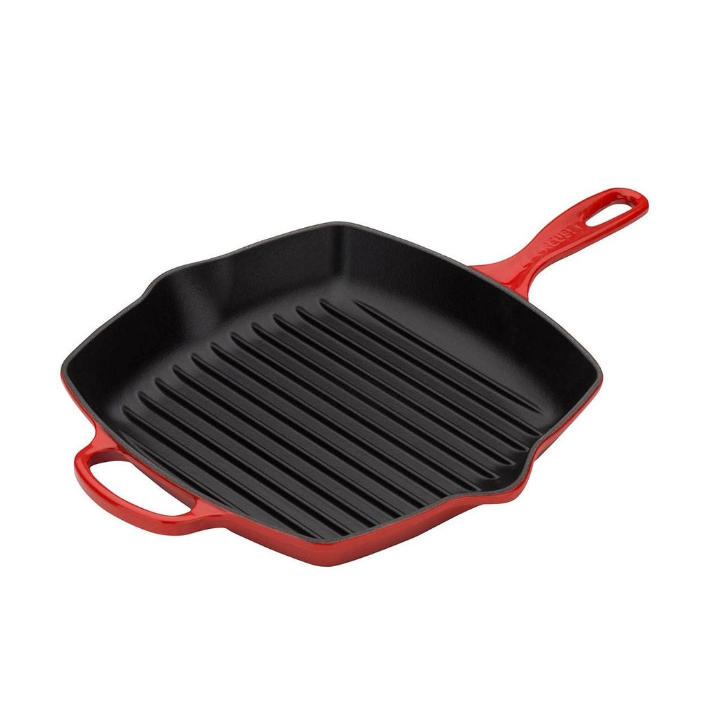 Le Creuset Signature 10.25 Cast Iron Square Skillet Grill - Cerise